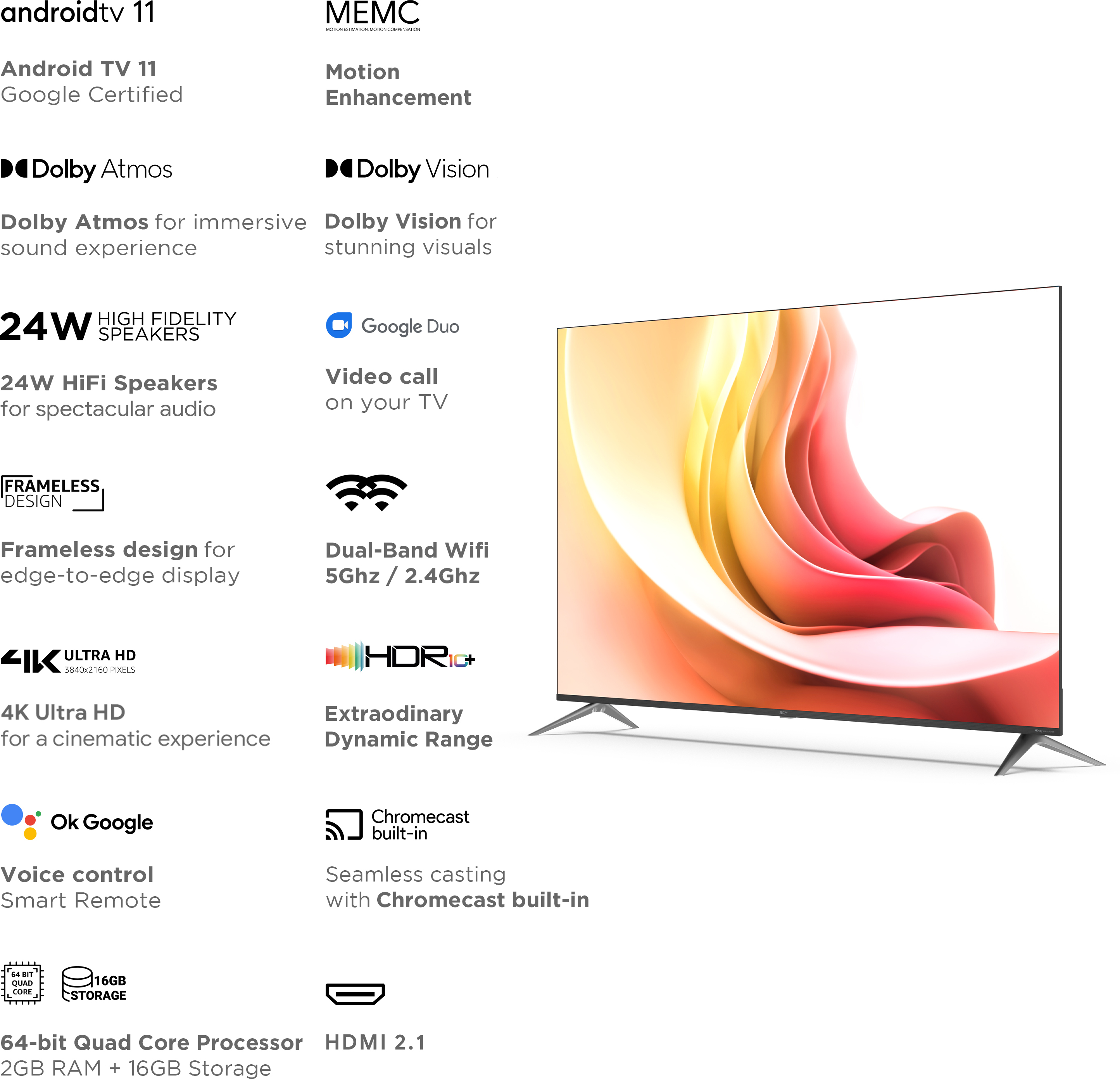 Acer   (75 inch) Ultra HD (4K)LED (AR75AR2851UDFL)