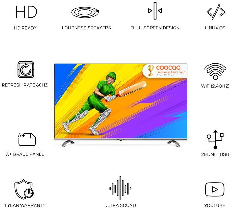 Coocaa   (32 inch) HD ReadyA+ Grade (32S3U)