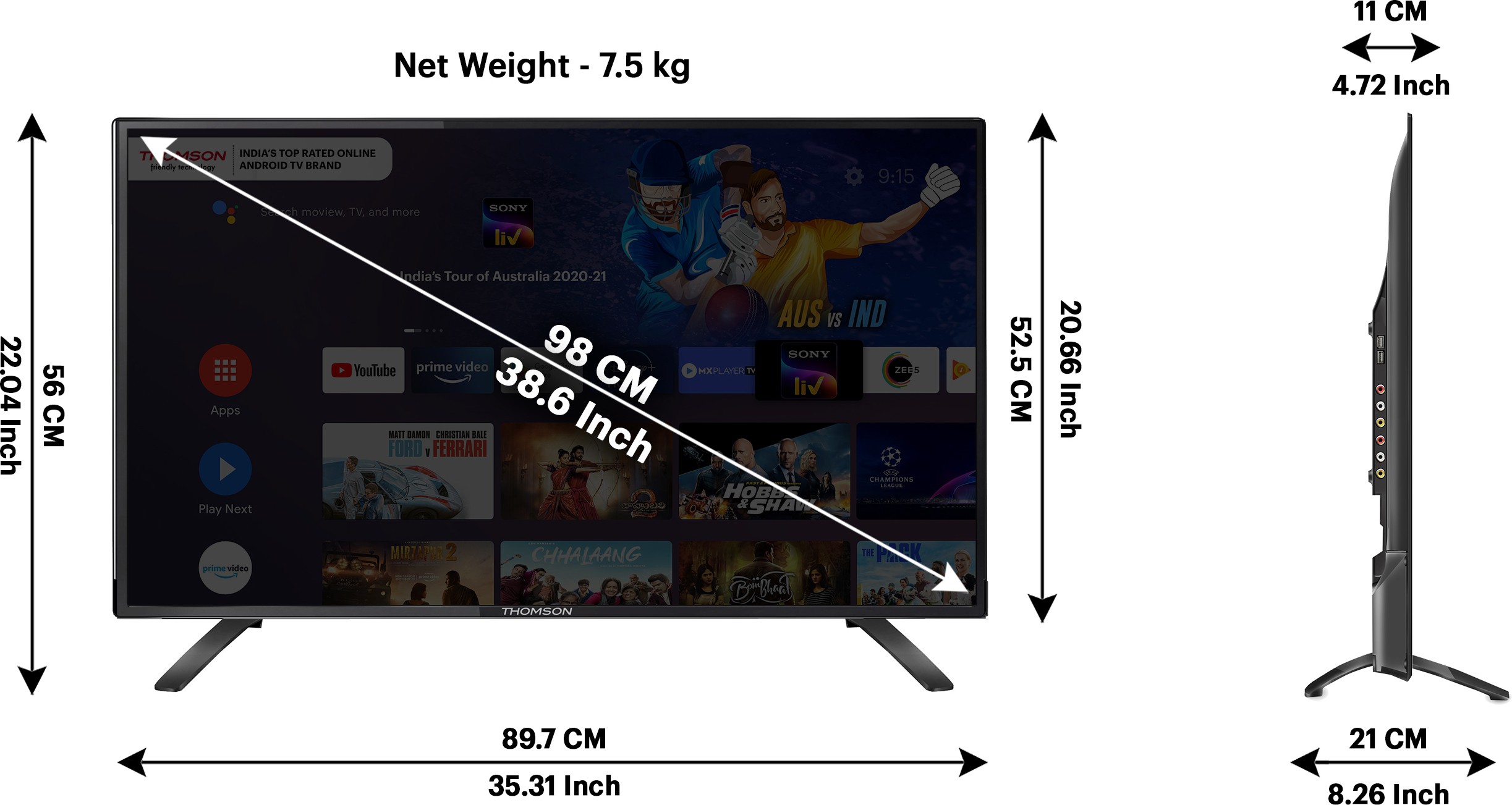 Thomson 9A Series (40 inch) Full HDA+ Grade (40PATH7777) Thomson 9A Series (40 inch) Full HDA+ Grade (40PATH7777)