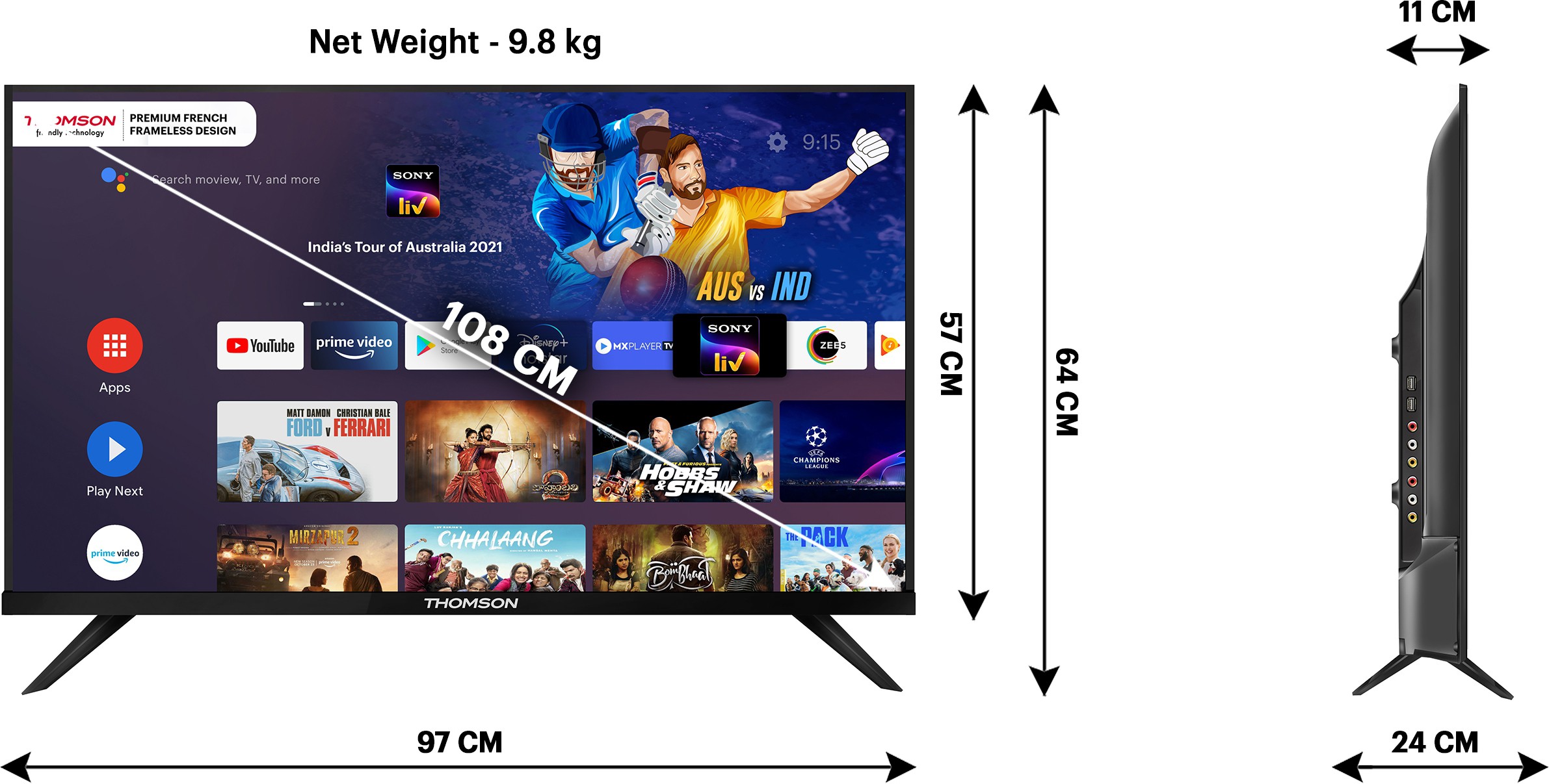 Thomson 9A Series (43 inch) Full HDIPS (43PATH0009 BL) Thomson 9A Series (43 inch) Full HDIPS (43PATH0009 BL)