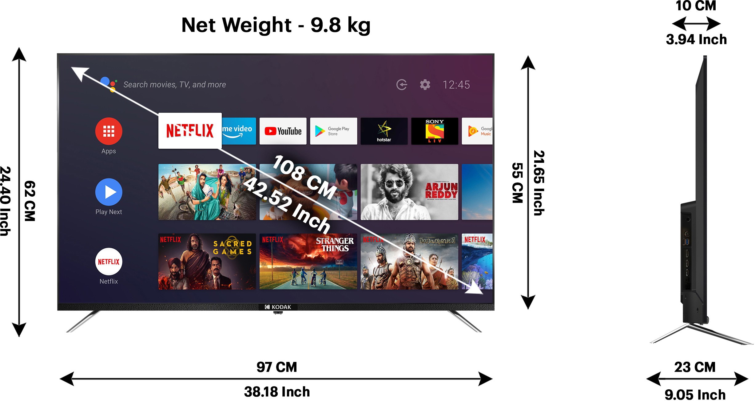 KODAK  CA Series (43 inch) Ultra HD (4K)IPS (43CA2022)