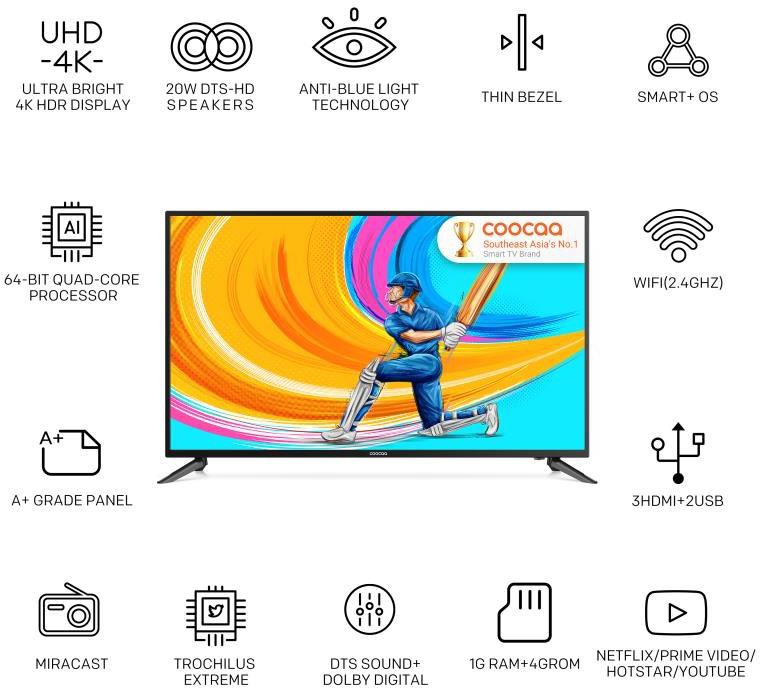 Coocaa (50 inch) Ultra HD (4K)A+ Grade (50S3N) Coocaa (50 inch) Ultra HD (4K)A+ Grade (50S3N)