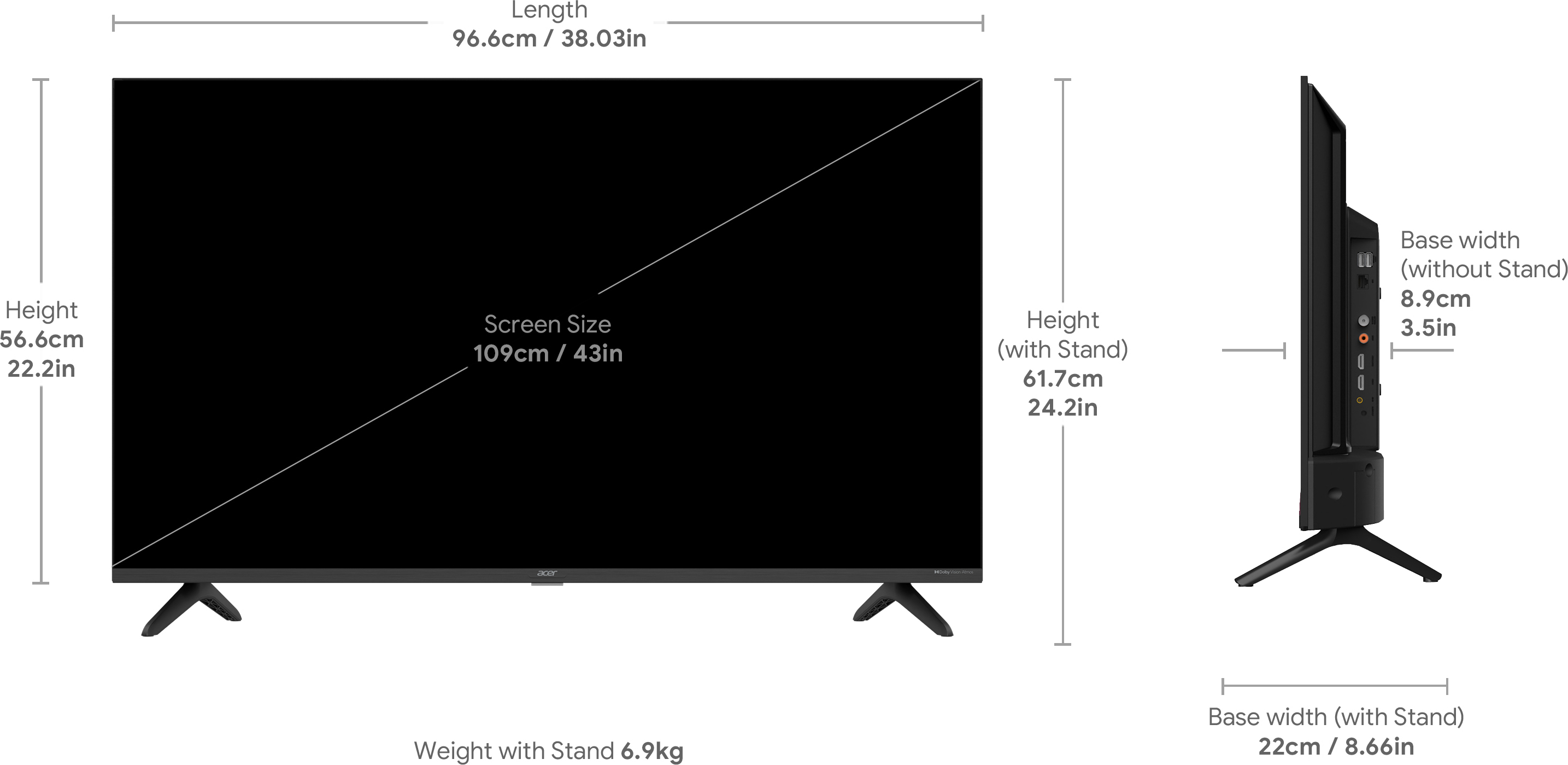 Acer  Advanced I Series (43 inch) Full HD (AR43GR2841FDFL)