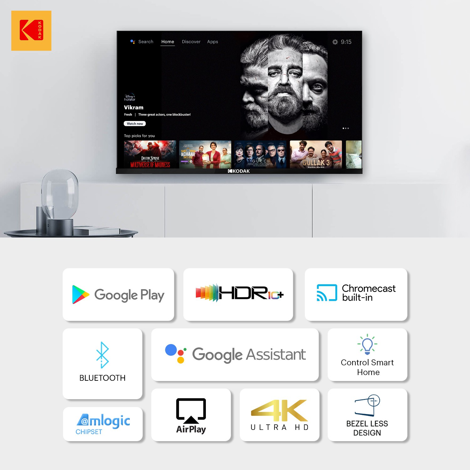 KODAK  7XPro (50 inch) Ultra HD (4K)IPS (50UHDX7XPROBL)
