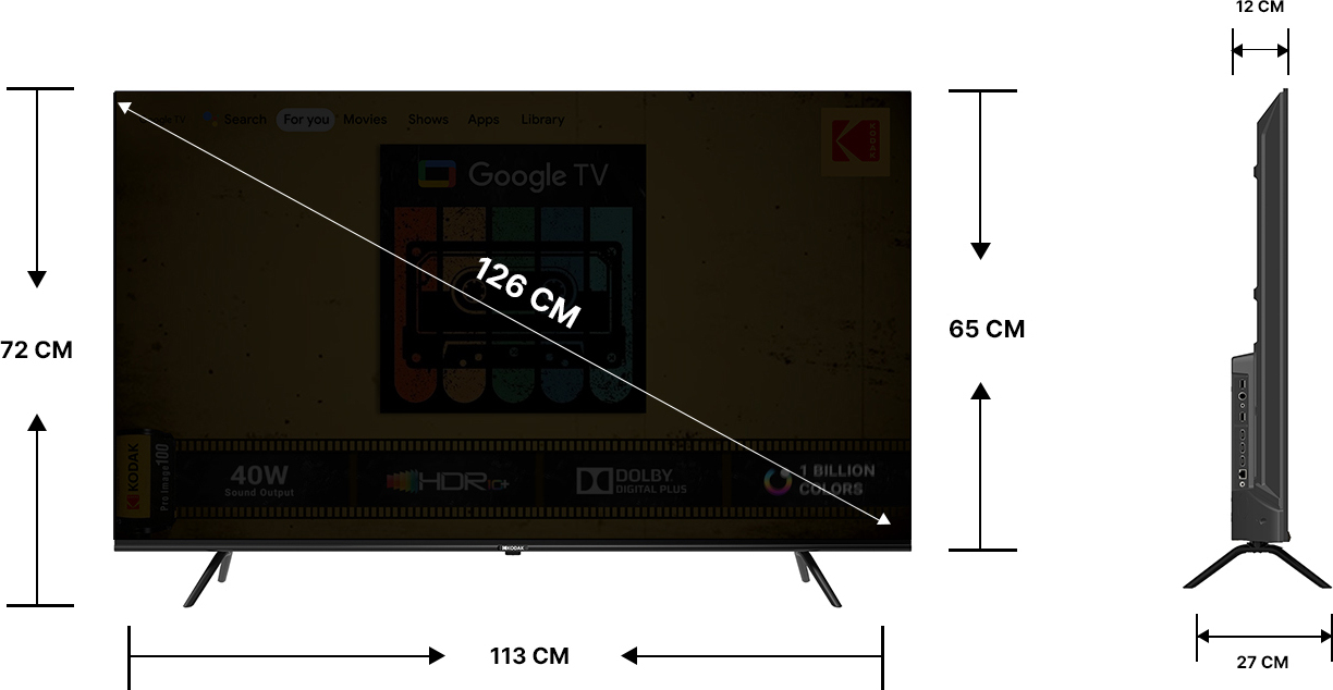 KODAK   (50 inch) Ultra HD (4K)IPS (50CAPROGT5012)