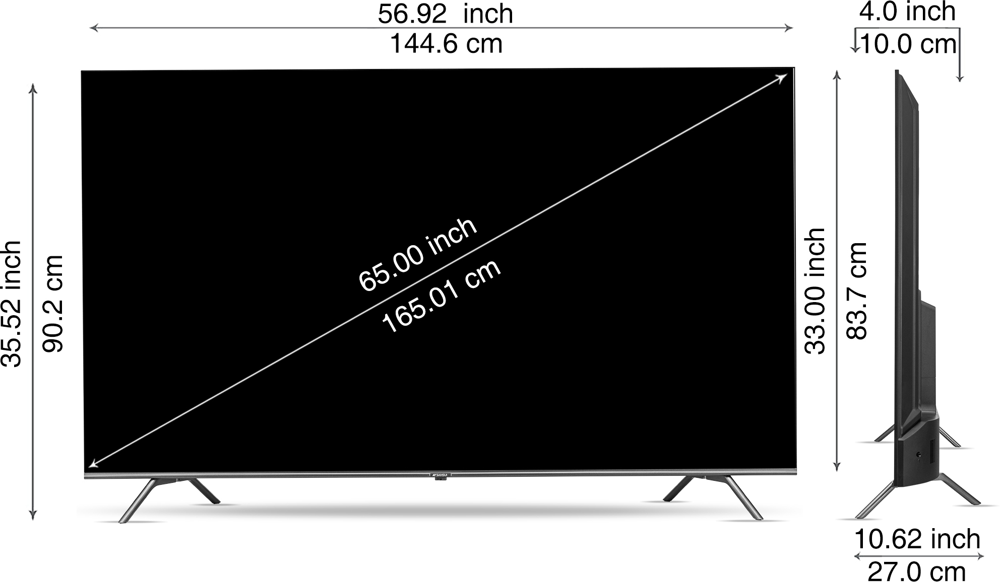 Sansui (65 inch) Ultra HD (4K) (JSW65GSQLED) Sansui (65 inch) Ultra HD (4K) (JSW65GSQLED)
