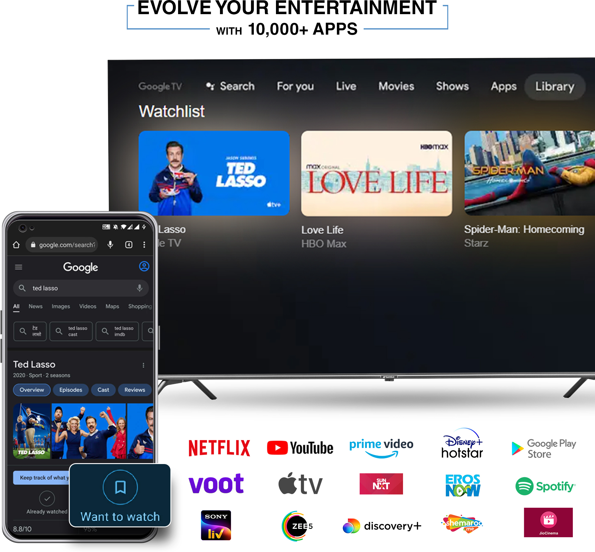 Sansui (65 inch) Ultra HD (4K) (JSW65GSQLED) Sansui (65 inch) Ultra HD (4K) (JSW65GSQLED)