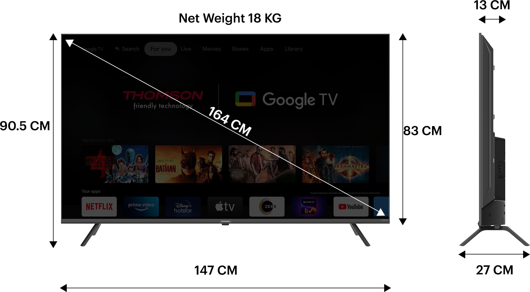 Thomson (65 inch) Ultra HD (4K) (Q65H1100) Thomson (65 inch) Ultra HD (4K) (Q65H1100)