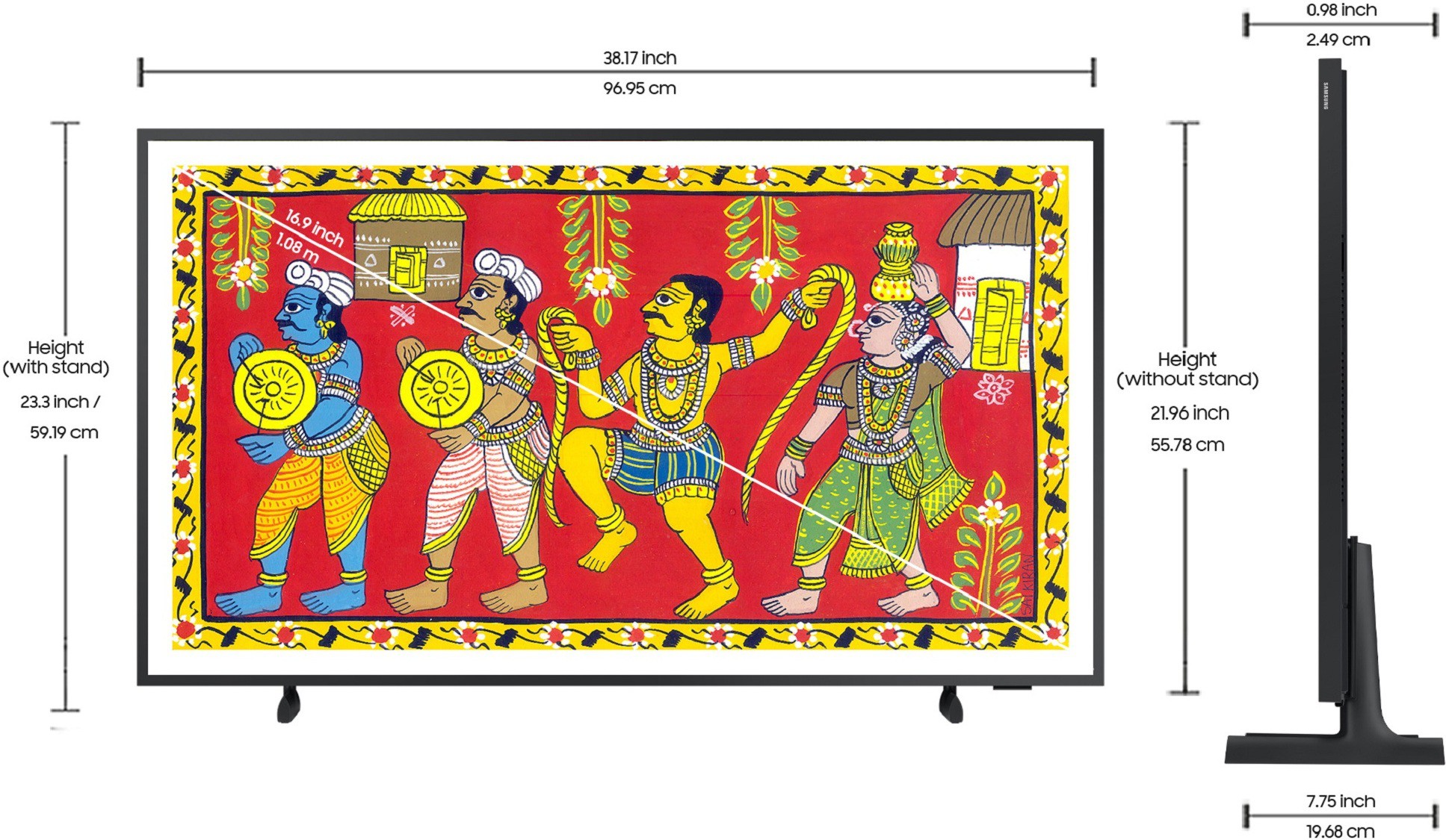 SAMSUNG  The Frame (43 inch) Ultra HD (4K) (QA43LS03BAKLXL)