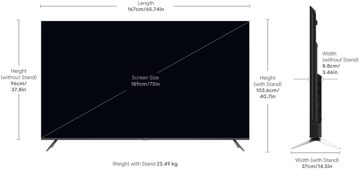 Acer Advanced I Series (75 inch) Ultra HD (4K)LED (AR75GR2851UDFL) Acer Advanced I Series (75 inch) Ultra HD (4K)LED (AR75GR2851UDFL)