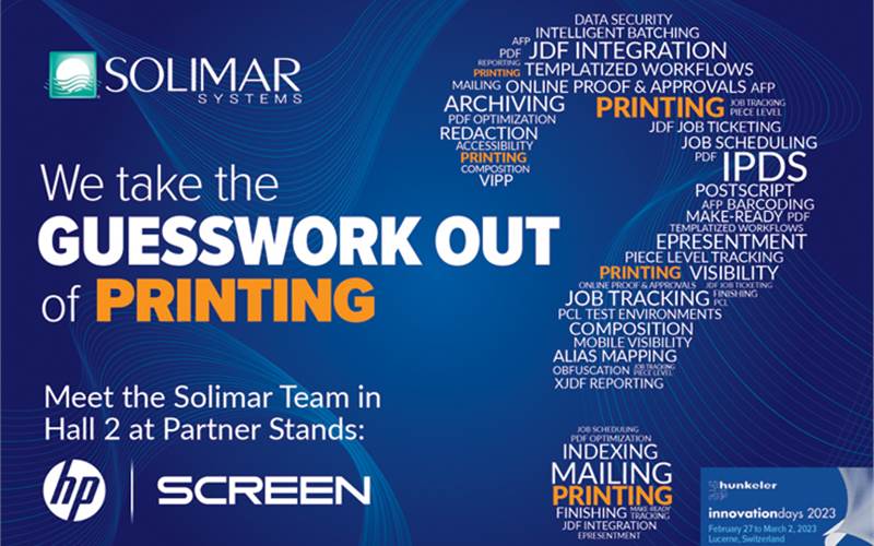 Solimar to demonstrate optimised workflow at Hunkeler InnovationDays 2023