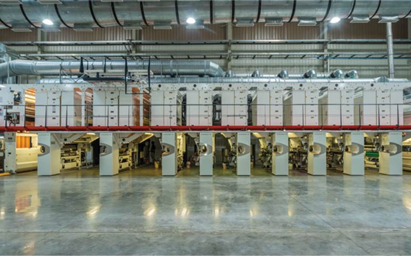 The new W&H Heliostar II at Multiflex is a nine-colour rotogravure press. Two prominent specs: it is a 1,400mm wide machine and it boasts a maximum printing speeds of 500 metres per minute