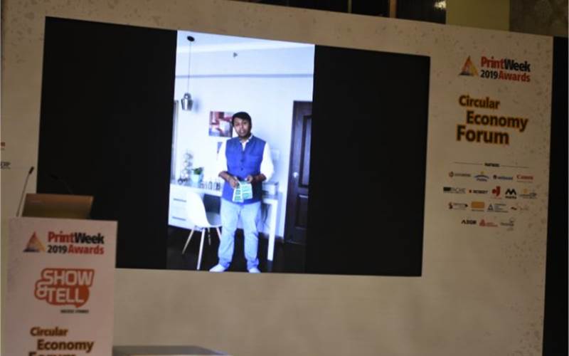 Anuj Bhargava of Kumar Labels, in a pre-recorded video, shares the sustainability of double-sided labels the company manufactures