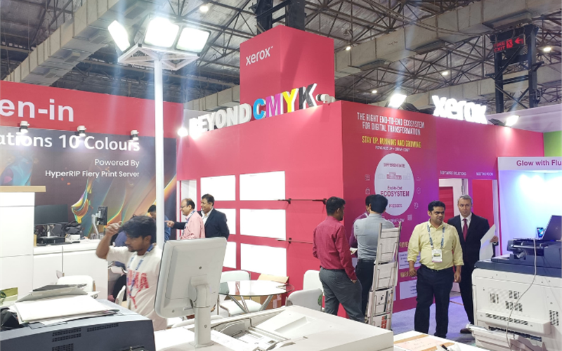 Xerox is showing Versant 280 and PrimeLinkC9070, both with 11 colours options