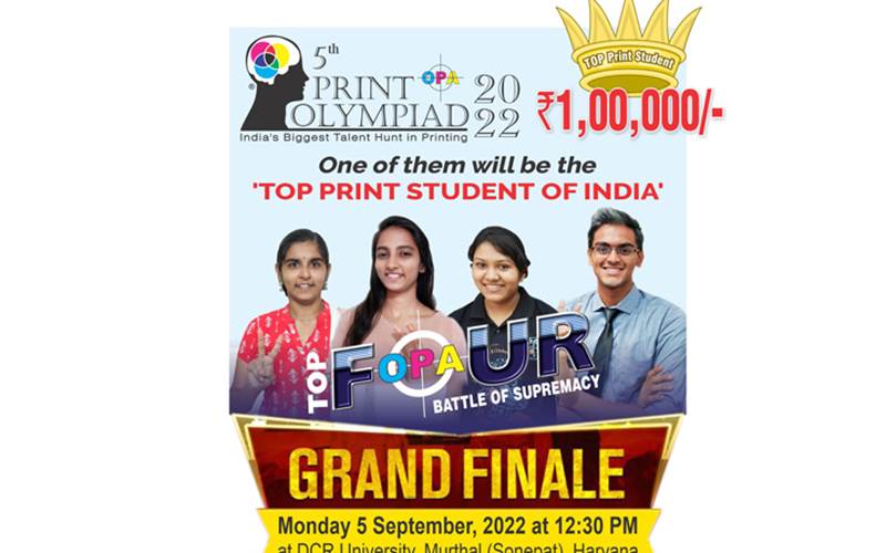 Print Olympiad 2022 national finale on 5 September