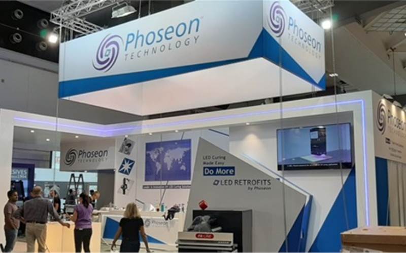 Displayed FireJet FJ645 is an air-cooled UV LED curing lamp for flexo applications