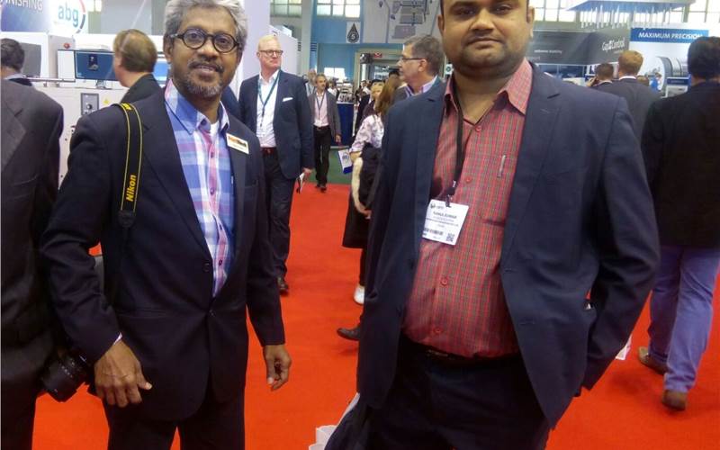 Noel D’Cunha and Rahul Kumar of PrintWeek India at the Labelexpo show