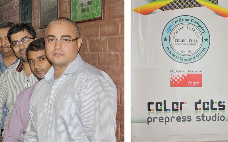 PrintWeek India Pre-Press Company of the Year 2012 - Color Dots. The owner, Tarun Chopra is India’s second Ugra certified expert for PSO with experience for setting up printing presses for compliance to international printing standards