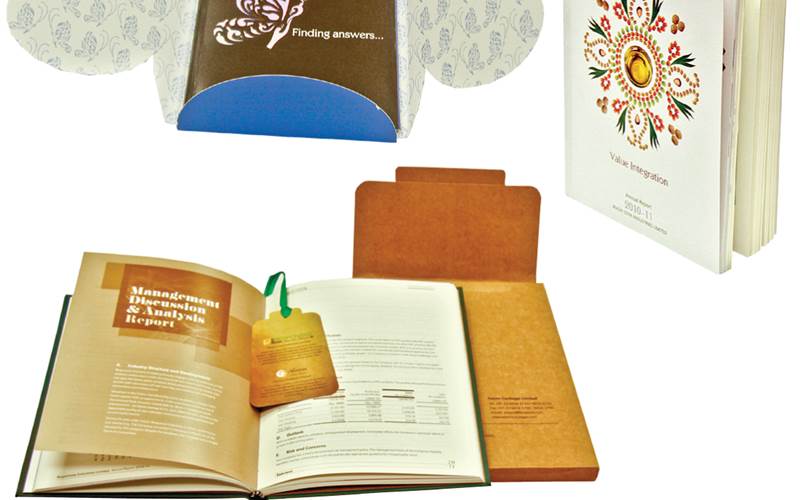 PrintWeek India Reports and Accounts Printer of the Year 2012 - Parksons Graphics. HNGIL Delux Annual Report whose jacket resembled the metamorphosis of a cocoon into a butterfly. The judges were pleased with the fabrication of the jacket, which opened to reveal a glittering butterfly peeping out of a verbatim die-cut image