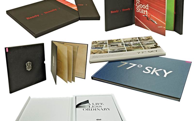PrintWeek India Brochure Printer of the Year 2013 - Pragati Offset. All of which are four-colour jobs, Adroit Imperia and 77 Sky were printed on a Mitsubishi Diamond 3000 while the other two print job were printed on a Komori Lithrone 640 press. The Glade One brochure has velvet laminated outer hard case with highly intricate silver metal cut sticker
