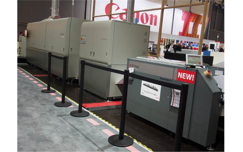 The Ricoh Pro VC60000 was showcased to a worldwide audience for the first time at Drupa 2016. It is a continuous feed inkjet printer that enables printers to print up to 150 metres per minute — nearly 100,000 A4 images per hour