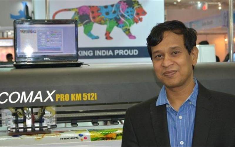 Pune-based wide-format print equipment manufacturer Macart unveiled a new solvent printer with Konica Minolta 30 picoliter printhead, which can print at 1,200 sq/m per hour in two passes at a resolution of 360x760 dpi