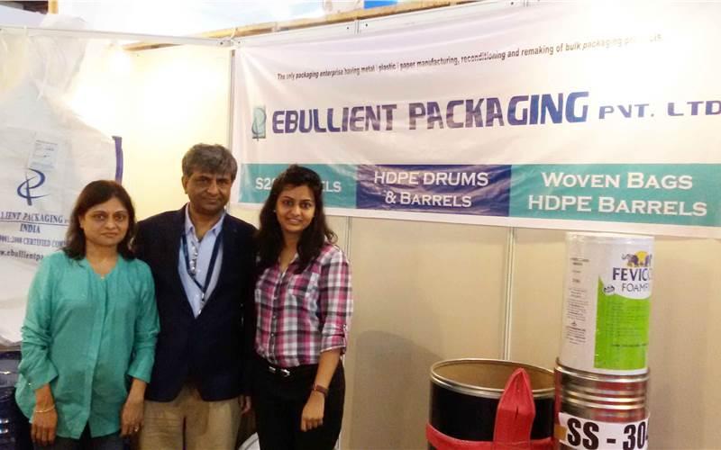 The ISO certified Ebullient Packaging, manufacturers of industrial bulk packaging, showcased fibre drums, HDPE drum, and flexible intermediate bulk container (FIBC) jumbo bags