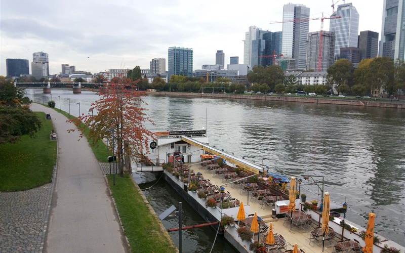 The city of Frankfurt, known as Frankfurt am Main and located on the River Main in Germany, is one of the largest financial centres of Europe. Seen here is the city’s skyline which is dotted with several skyscrapers.