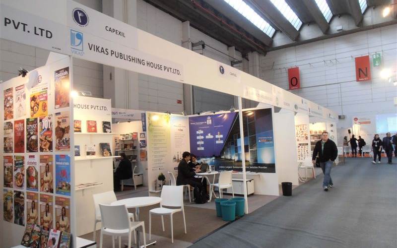 A view of the India Pavilion in Hall 8. The 40 participants of this collective stand included printers and publishers from India. The stand was organised by CAPEXIL’s Book Division, the trade support organisation affiliated to Ministry of Industry and Commerce, Government of India.