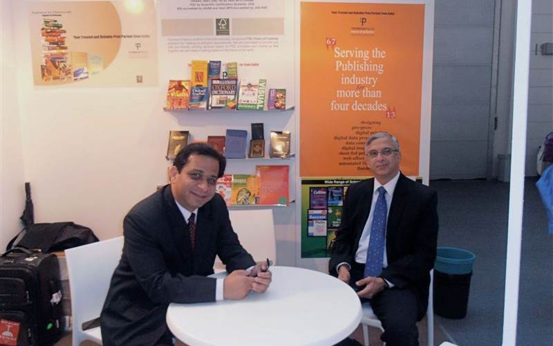 Kapil Raina and CJ Jassawla at the Thomson Press stand.