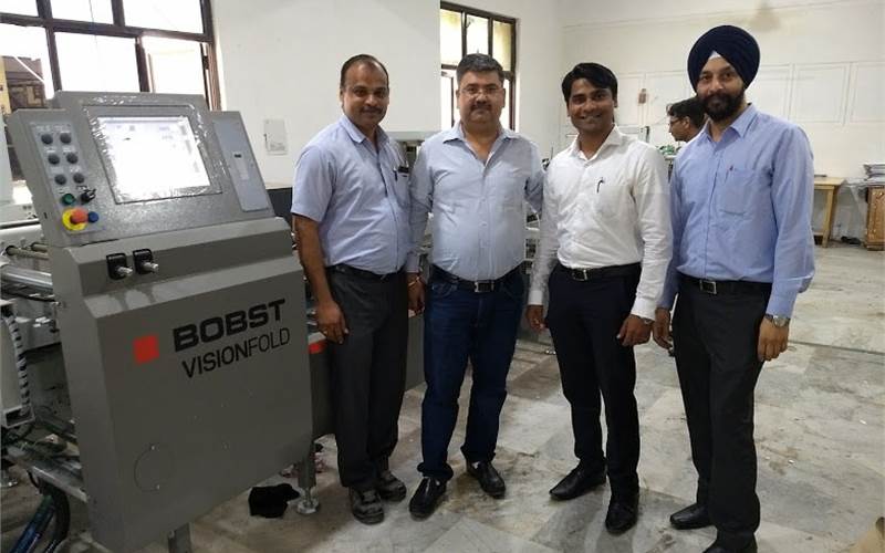 Vivek Rakheja (second from left) of Captain Offset with the Bobst team