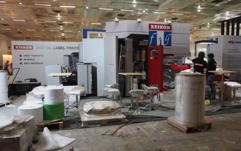 Xeikon's 3030 at the Flexo Image Graphics' (FIG) stall. The digital label printing press is tipped to be one of the major crowd pullers at the show