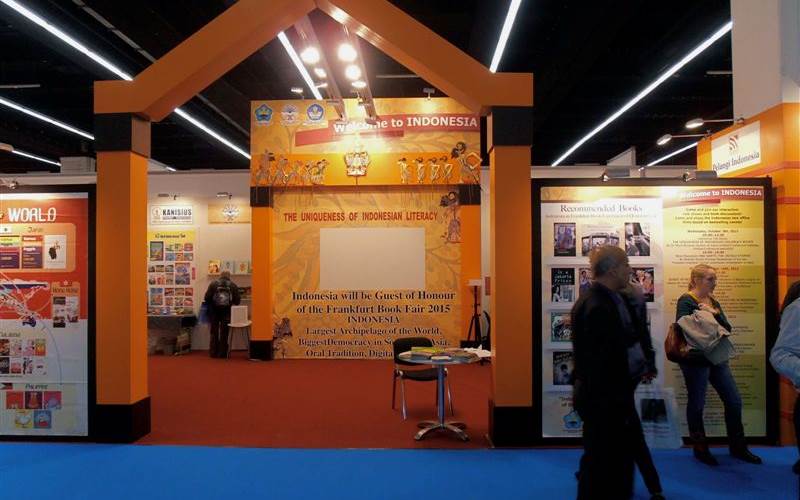 Indonesia’s country stand, proudly displaying their status of guest of honour in 2015.