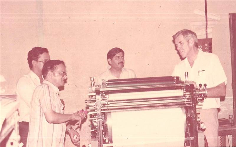 Team Swifts with a technical officer from Canada as part of the inter-governmental exchange program of the time