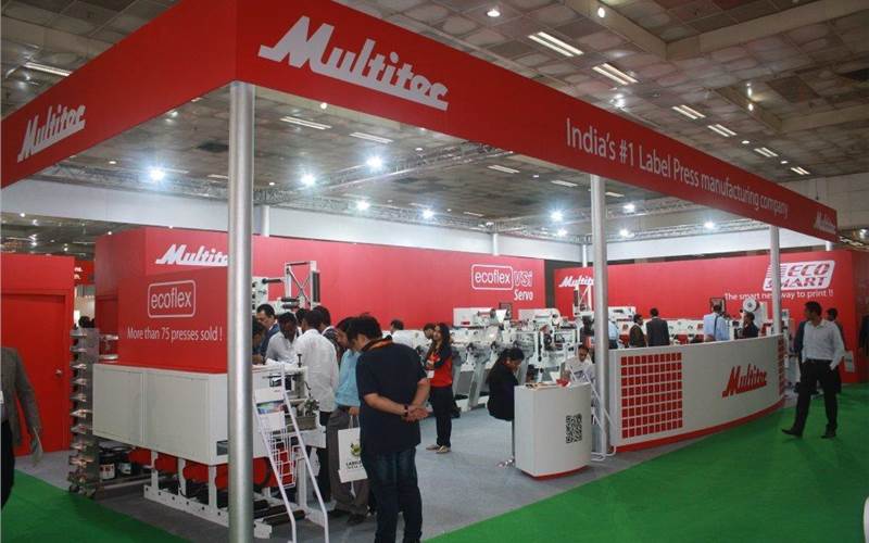 Faridabad-based Multitec Aids, introduced two new narrow-web label printing presses – Ecoflex VSi Servo and Ecosmart. As we visited the stall, there were already prospective customers waiting for live demonstrations of the machines