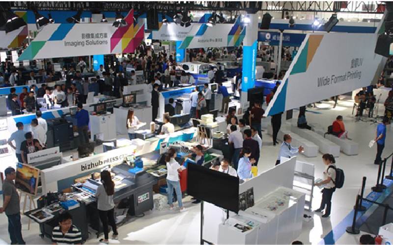 Konica Minolta showcased 11 products at the show, including JetVarnish Evolution, JetVarnish 3Ds, Konica Minolta Bizhub Press C1060, 1070, 1085, 1250, 1100 and C71hc; EFI UV LED 1625 wide-format printer, Accurio Jet KM 1 and others, with partners like finisher from Brotech
