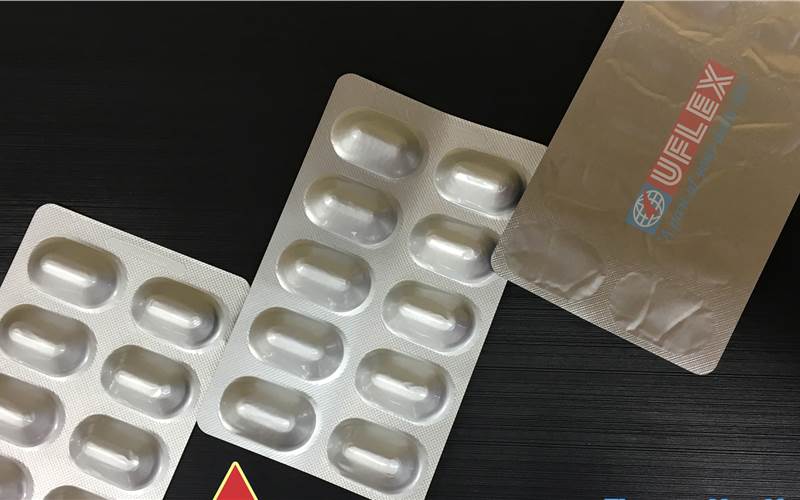 The film can be laminated on both sides of the aluminium foil