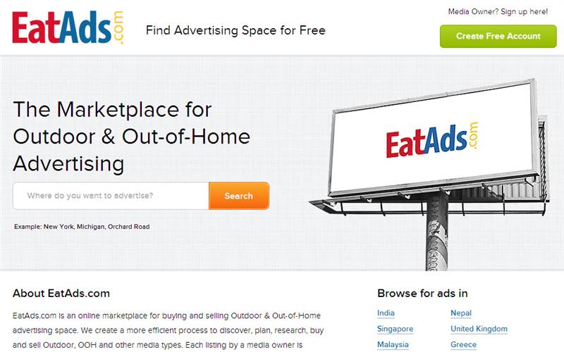 Eatads.com has more than 100 media owners who are already listed in Singapore, Hong Kong, Philippines, Bangladesh, and Thailand