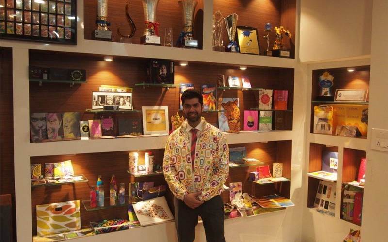 One of the key offerings of the Centre of Excellence is the varied display of application and samples that is possible on an Indigo press from packaging to wedding albums. Seen in the picture is Gaurav Chadha, business development manager of HP posing in front of the application sample gallery