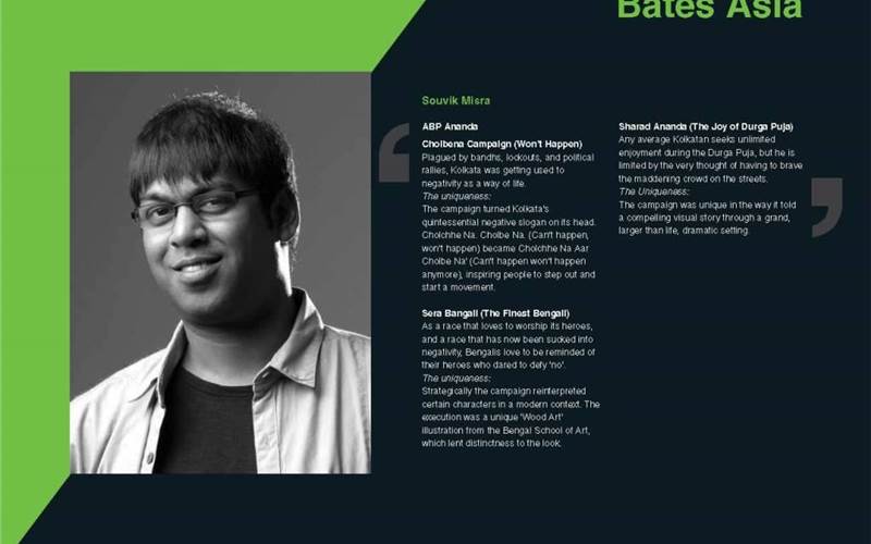 Mosaic 2012-13 commended print contribution from two media giants, Bates Asia and BBDO India. Bates' campaign for ABP Ananda - Cholbena Campaign, Sera Bengali and Sharad Ananda