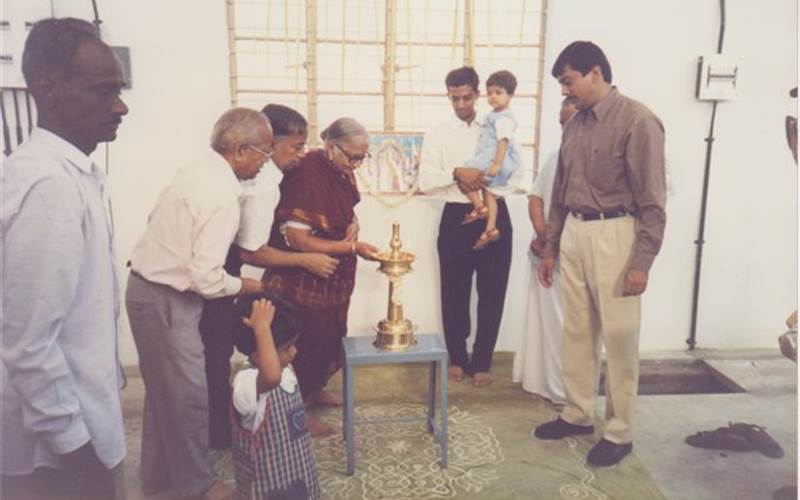 Factory being inaugurated in a traditional way. In addition to this manufacturing site, Autoprint has an established demo centre and a 15 year old training setup. The investment for training, with machines, infrastructure and manpower put together, would be approximately Rs 40 lakh