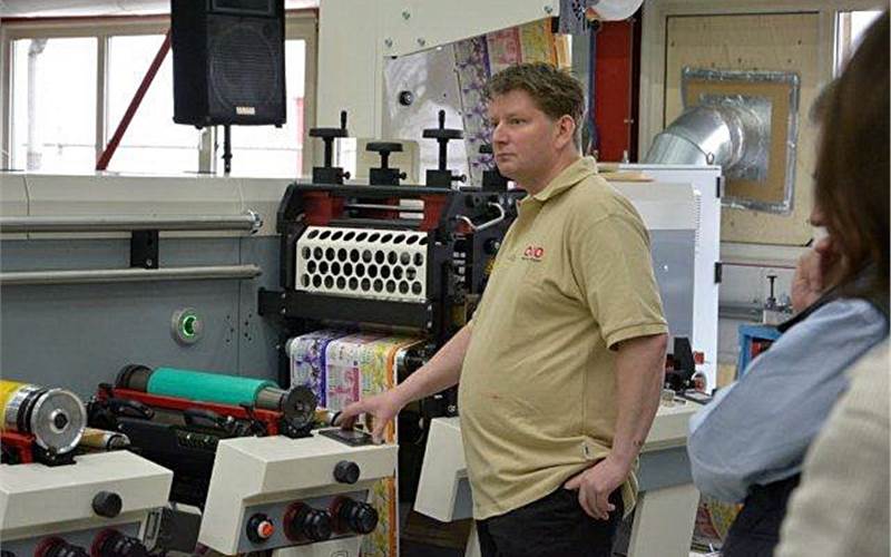 Touch screen operated print unit on the EB press.