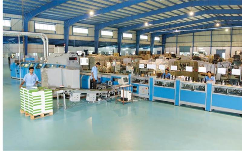 The Acoro A5 is a 20-clamp binder with in-line trimmer, which operates at 6000 imp/hr