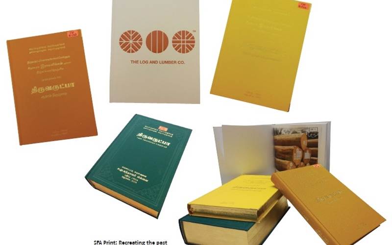 PrintWeek India Book Printer of the Year (Academic and Trade) 2015 - SFA Print. The company won the Book Printer of the Year Award for recreating a series of rare editions of books, originally published in 1867. SFA Prints is one of the top book plants in Sivakasi