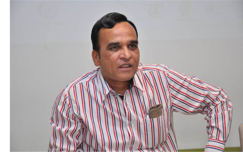 Poet Vinay Vishwas during the event