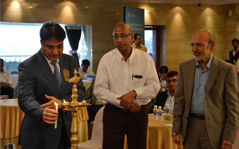 Inauguration of the BMPA Carton Forum by Ashok Goel of Essel Propack, KM Lakshminarayan, ex-head of packaging, Colgate India and Pranav Parikh of TechNova