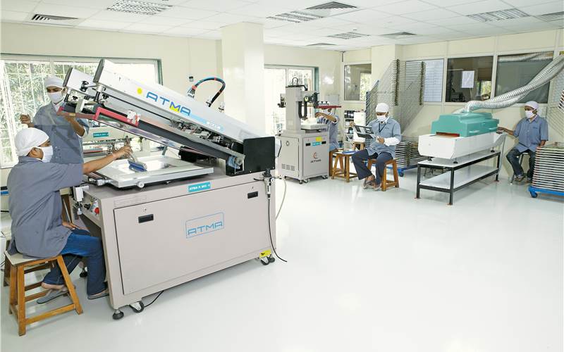 When we step into their tidy and self-contained workshop, we are told they own five Atma screen printing machines and Natgraph UV drying equipment that can print and cure complex electrical circuits on PET films.