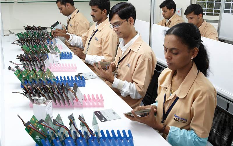 There are two assembly lines: One for printed circuit boards (PCB) and printed circuit films (PCF).