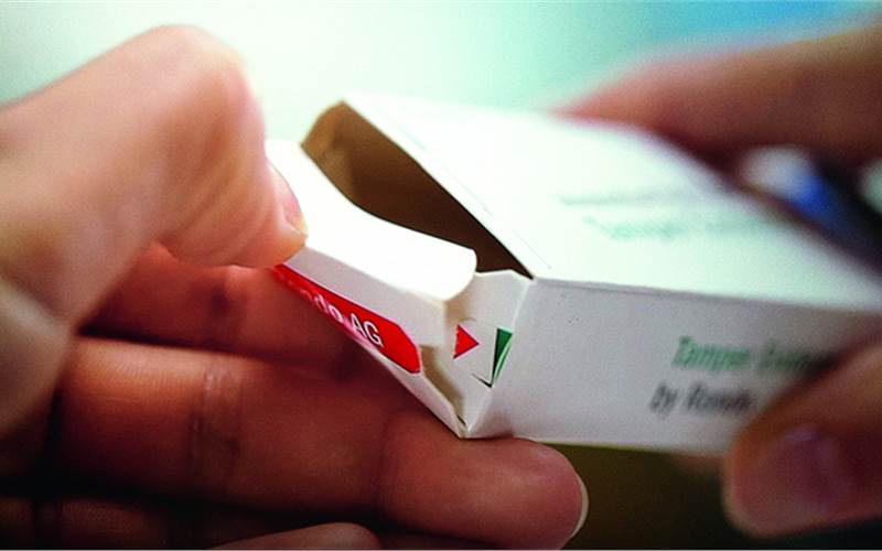As protection from piracy, punch-outs on the folded box clearly indicate when a package has been opened. (Photo: Rondo/Medipak Systems)