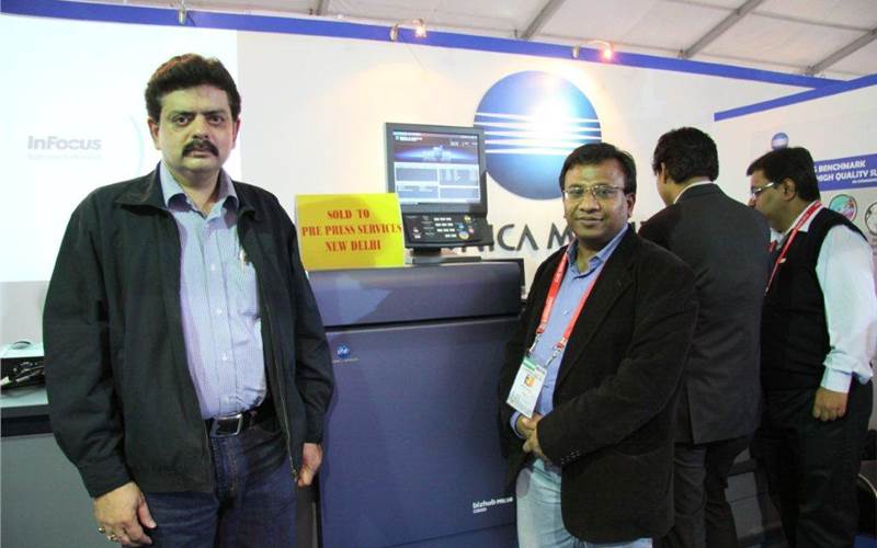 Pre Press Services to install the KM Bizhub C8000 on display at the HCL Infosystems stall